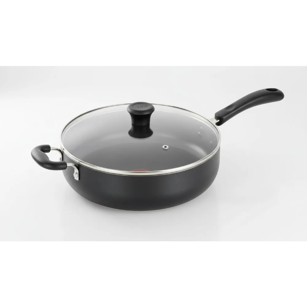 

5-литровая сковорода с антипригарным покрытием и стеклянной крышкой - сейф для духовки 350 ° F, Посуда, которую можно мыть в посудомоечной машине для легкого приготовления пищи