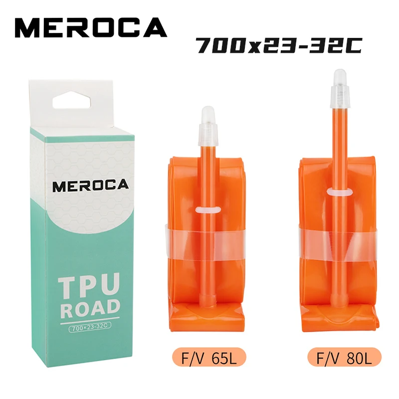 

MEROCA Bicycle TPU Inner Tube 700x23-32C Ultra-light Road Bike Inner Tube FV 45L/65L/80L 700C Bike Tire Repair Tool Inner Tube