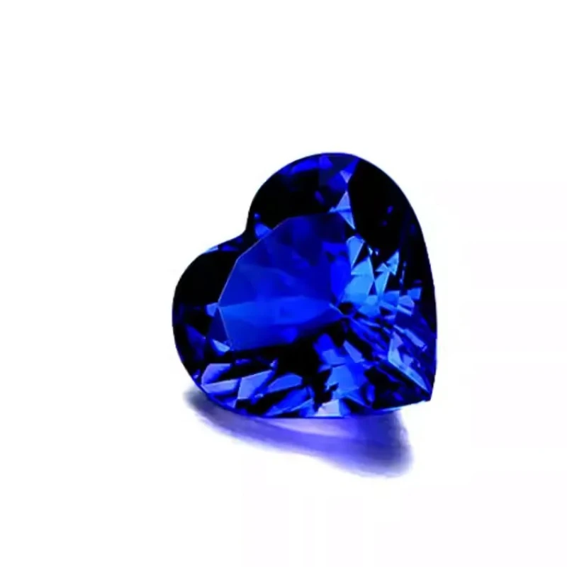 Royal Blue Lab Grown Sapphire Heart Cut Loose Gemstone for DIY Jewelry Making Rings Earrings Necklaces with Certificate