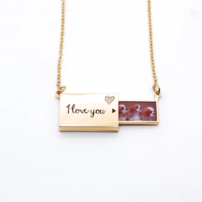 20 Pcs/Lot Sublimation Blank Love Drawer Necklace For Valentine's Day /Christmas/New Year