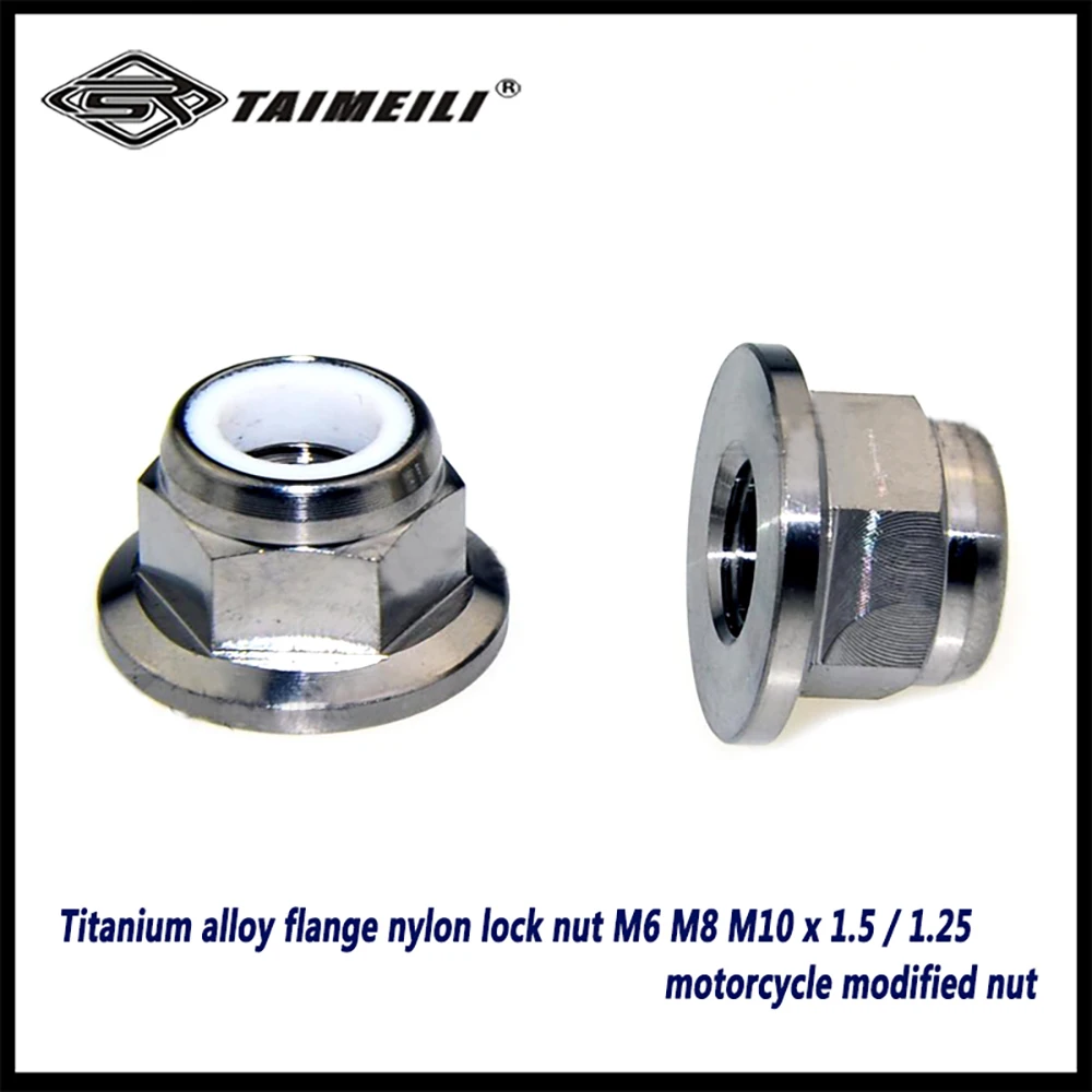 Flanschmutter aus Titanlegierung mit Nylon-Sicherungsmutter M6 M8 M10 X 1,5 / 1,25 Motorrad-Modifikationsmutter – Detail 2