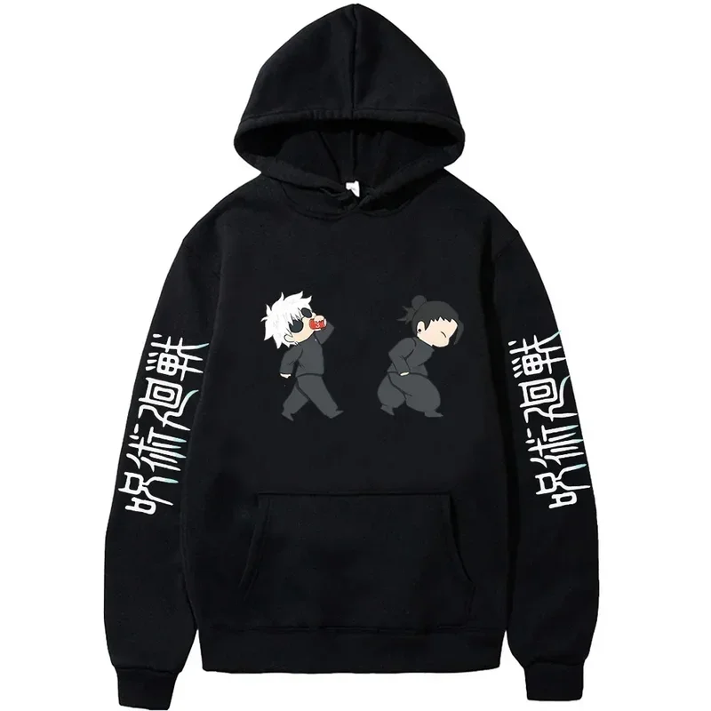 Jujutsu Kaisen Anime Hoodies Cartoon Satoru Gojo Cute Print Men Women Pullovers Autumn Winter Casual Plus Size Sweatshirts