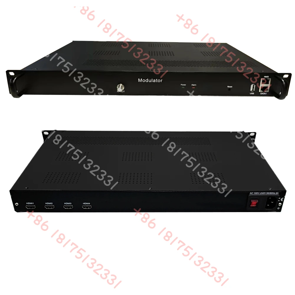 

4 8-Channel H.264 Encoded 1080p Digital R F Encoder Modulator with ATSC DVB-C DVB-T ISDBT Modulation