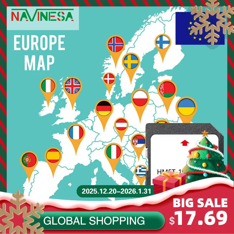 

Fitting with Ford Focus Escape from 2011 To 2016 Car Navigation MAP SD GPS 64GB Card Cover Latvia Italy Netherland Germany