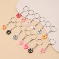 13pcs Resin Donut Keychain Cute Luggage purse Backpack Accessories Key Ring Pendant Birthday Party Gifts