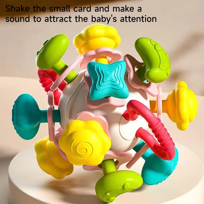 طفل كرة مستديرة لينة سيليكون اليد انتزاع الكرة لعب الطفل التنمية الحسية لعبة سيليكون وضع التسنين للأطفال اللعب هدية #6