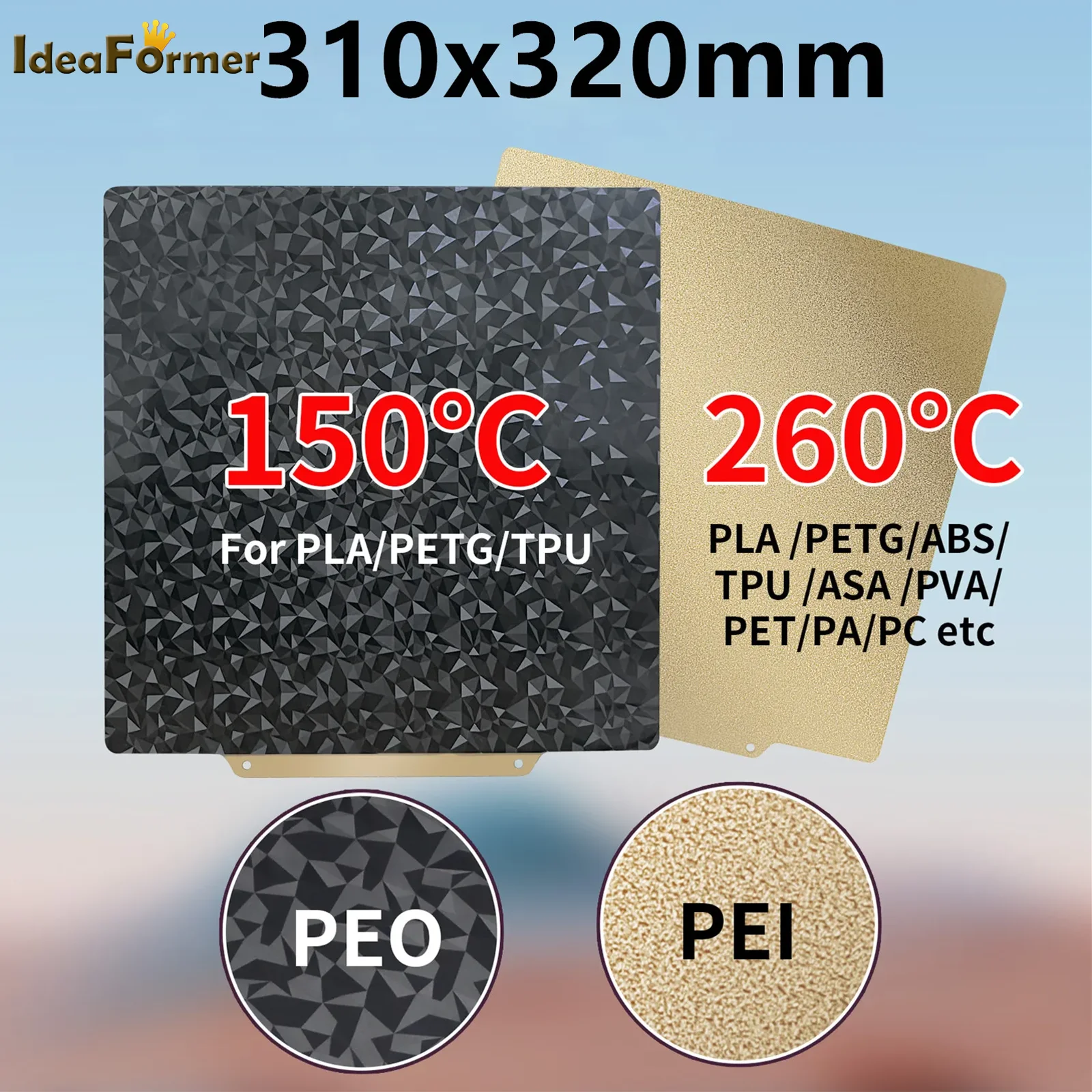 

310 320 мм сборная пластина для Creality Ender 3 Max Магнитный лист PEI PEO Build Plate Двусторонняя пластина кровати для CR-10 V2 V3 Mega X