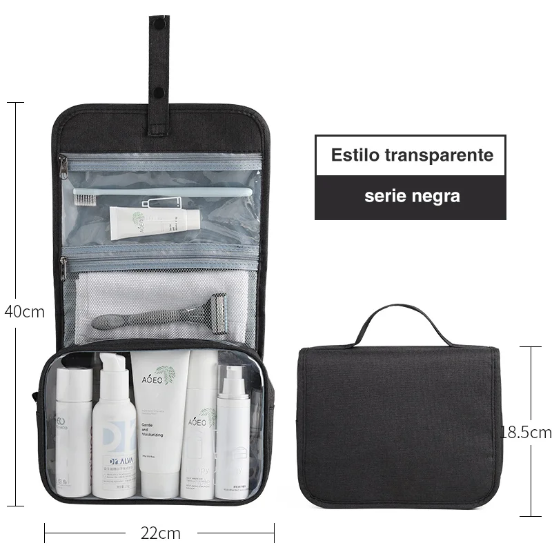 Waterproof Cosmetics Storage Bag, Foldable Toiletry Bag, Dry and Wet Separation, Travel