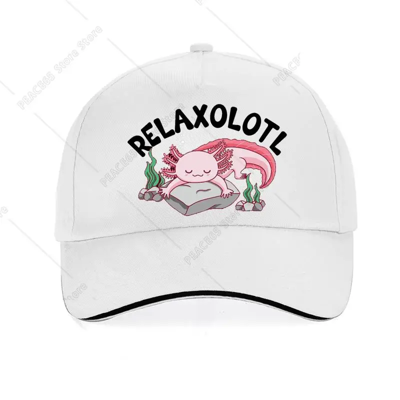 

Cute Axolotl Lover Mexican Salamander Relaxolotl Cap Cartoon Aesthetic Baseball Caps For Girls Boys Graphic Summer Trucker Hat