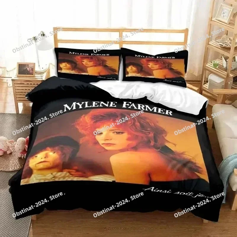 

Singer Mylene Farmer Bedding Set Printed single Comforter Quilt Bed Cover Duvet Cover Pillow Case 3 Pieces Sets Kids Adult Size