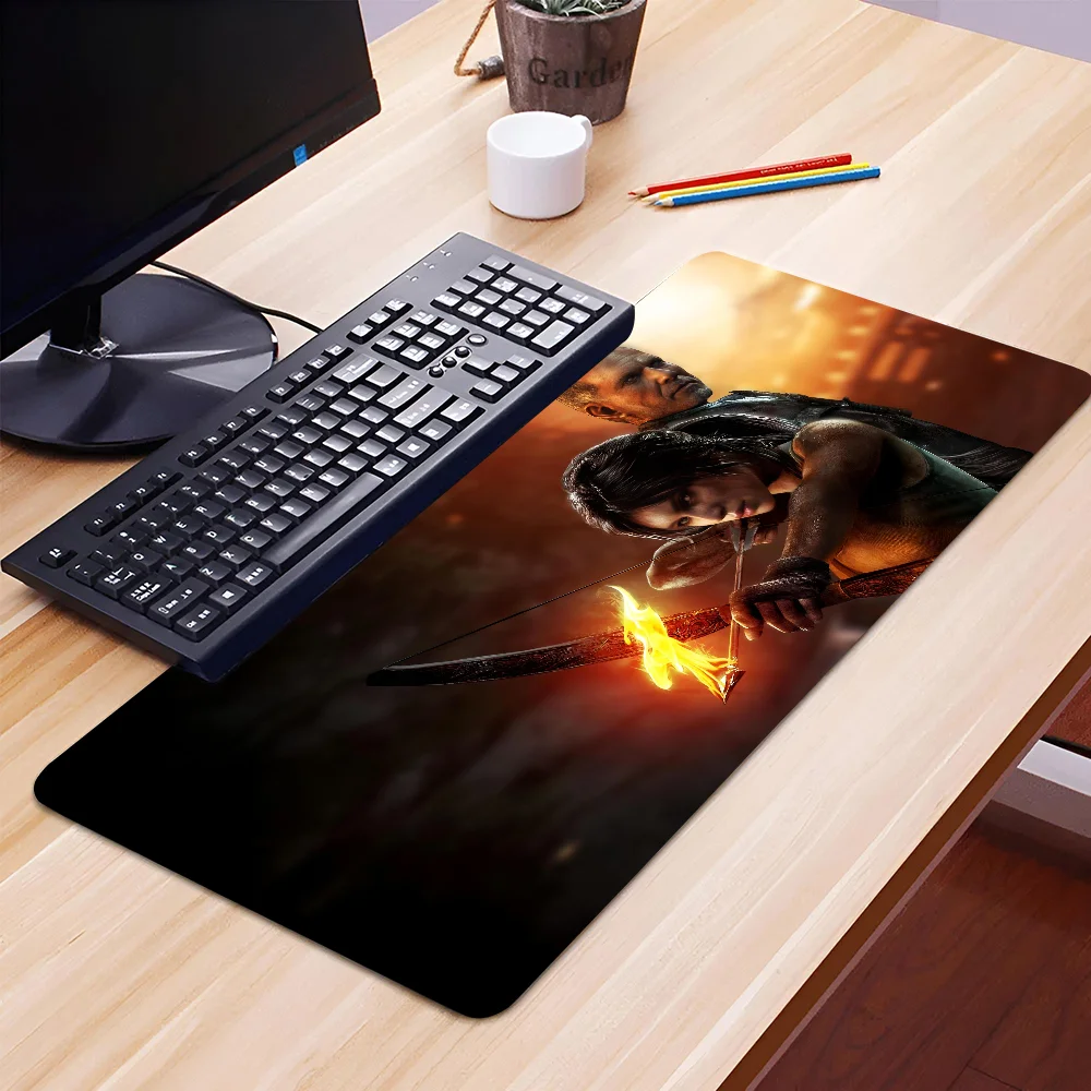 1pc Tomb Raider Non-slip Mouse Pad Suitable For Office Computers Laptops E-sports Game Desk Mats XXL Keyboard