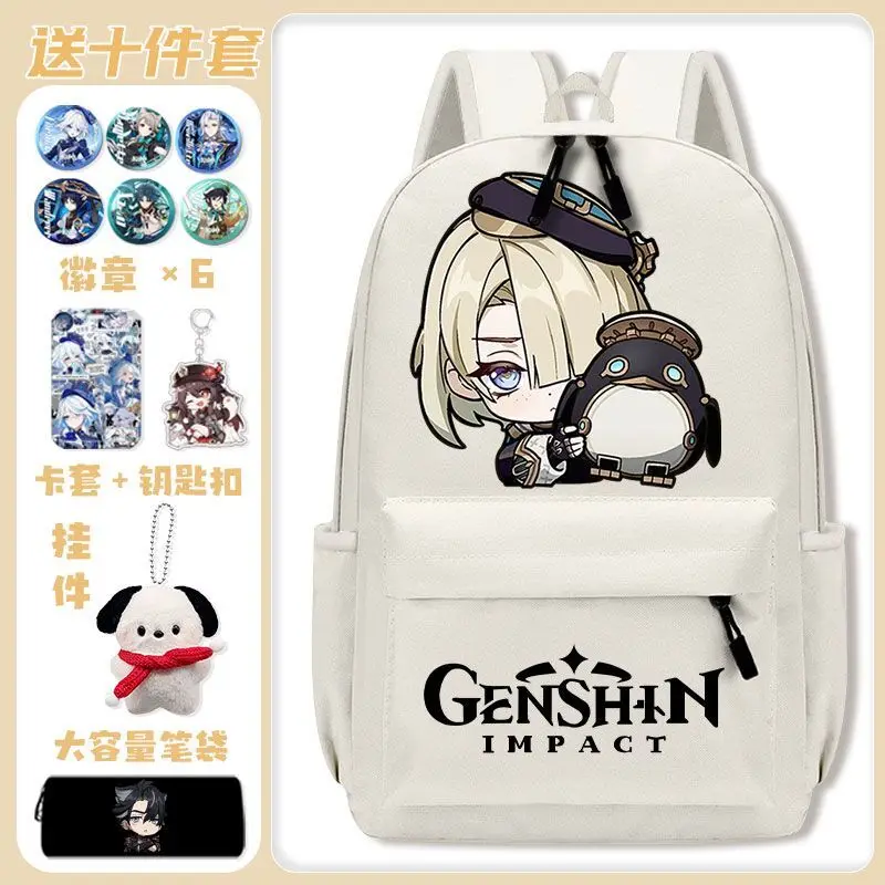 Genshin Impact New Lightweight Large Capacity Backpack For Middle Girls Boys Third To Sixth Grade Elementary School Students Ani