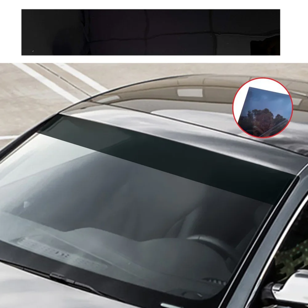 Anti-UV Car Windscreen Solar Film Sun Shade Tinted Sticker Clear Window Foils Heat Insulation Black PVC 140x25cm with Scraper