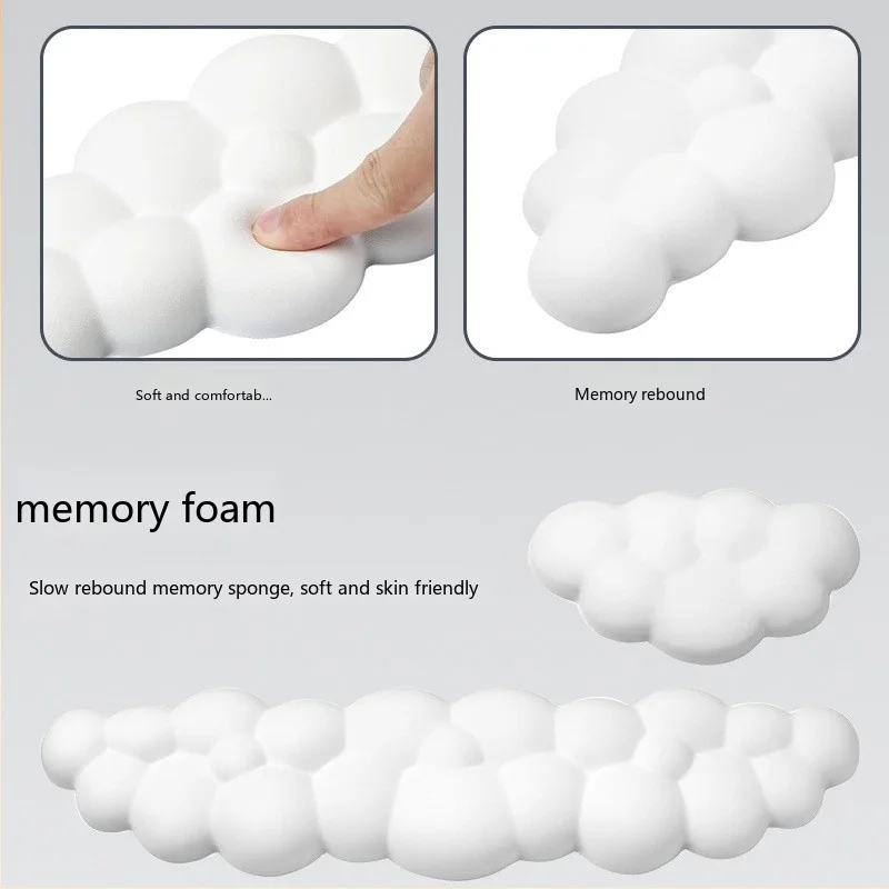 Memory-Schaum Handgelenkauflage Mauspad Tastaturpad Set Wolkenform 6 Farben Büro Gaming Schreibtischunterlage – Detail 3
