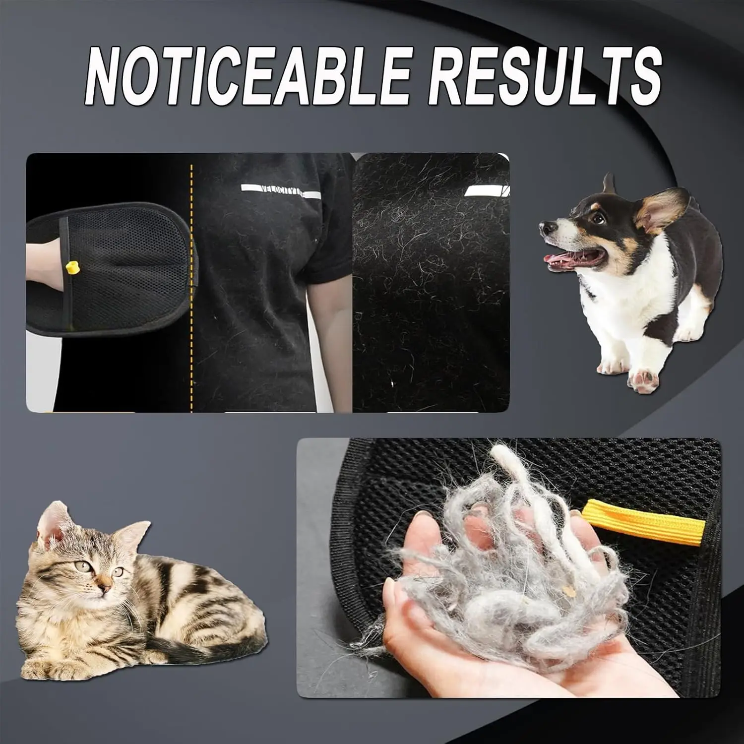 Dwustronne rękawice do pielęgnacji zwierząt domowych do kąpieli psów, rękawice wielokrotnego użytku do usuwania sierści zwierząt domowych do mycia, usuwania sierści