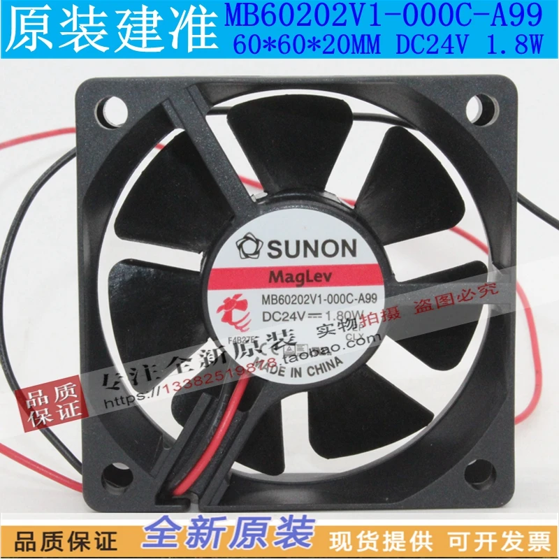 

New Original MB60202V1-000C-A99 6020 60mm DC 24V 1.8W 6cm Inverter Server Power Supply Chassis Cooling Fans