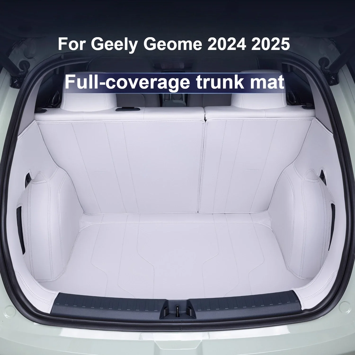 

For Geely Xingyuan Geome EX2 2024 Car Trunk Mat Full Coverage Leather Cargo Liner Seat Back Protective Pad Interior Accessory