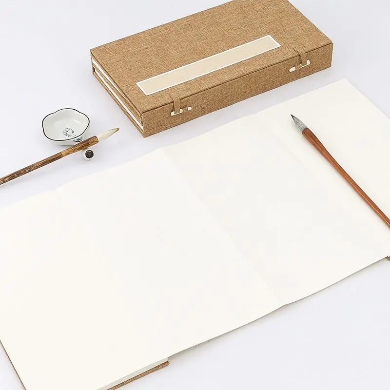 Two Sets Of Four Rice Paper Albums Blank Calligraphy Half Cooked Linen Double Layer Thickened Livres Kitaplar