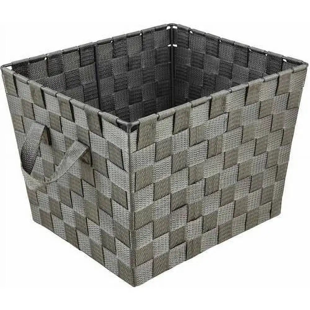 

Simplify Small Woven Fabric Storage Basket in Grey