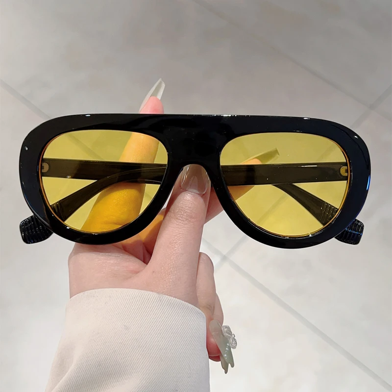Pilot Sunglasses Men Vintage Candy Color Rim Outdoor Casual Shades Women Retro Stylish Design Anti-UV Decor Sun Glasses