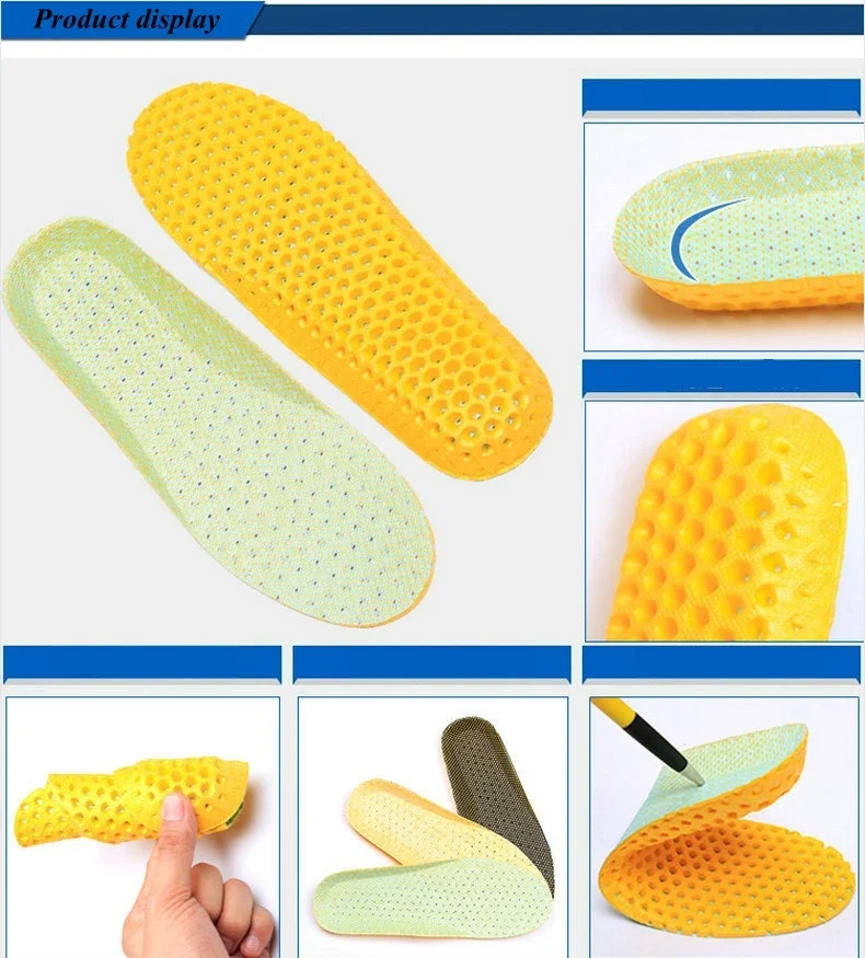 Memory-Schaum-Einlegesohlen für Turnschuhe, Wabenstruktur, atmungsaktive Einlegesohle, Sport-Schuhpolster, Einsätze, orthopädische Plattfüße, Polster für Damen und Herren – Detail 15