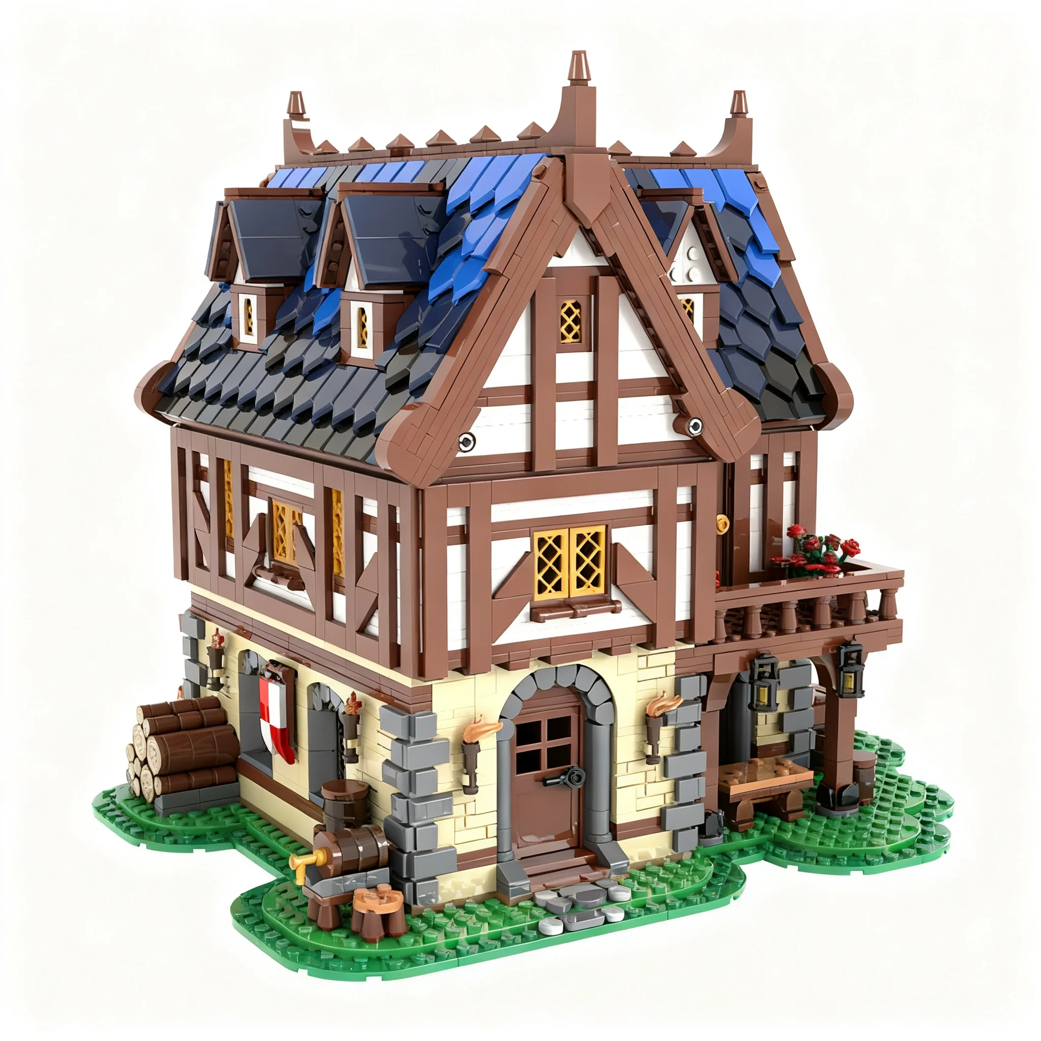 3759pcs MOC Castle Medieval Tavern - Version 2 Model Building Blocks Toy Education Idea Creative Display Brick Birthday Assemble