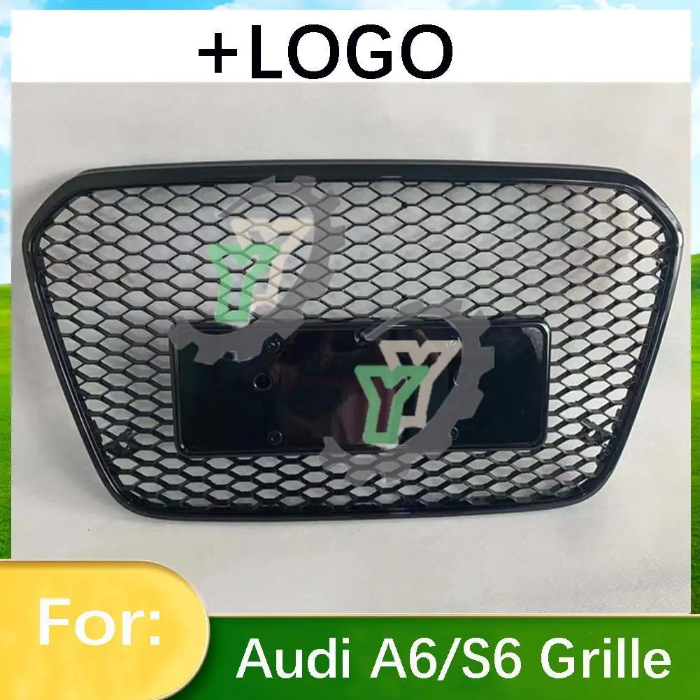 

For Audi A6/S6 2012 2013 2014 2015 Car Front Bumper Grille Centre Panel Styling Upper Grill (Modify For RS6 style)