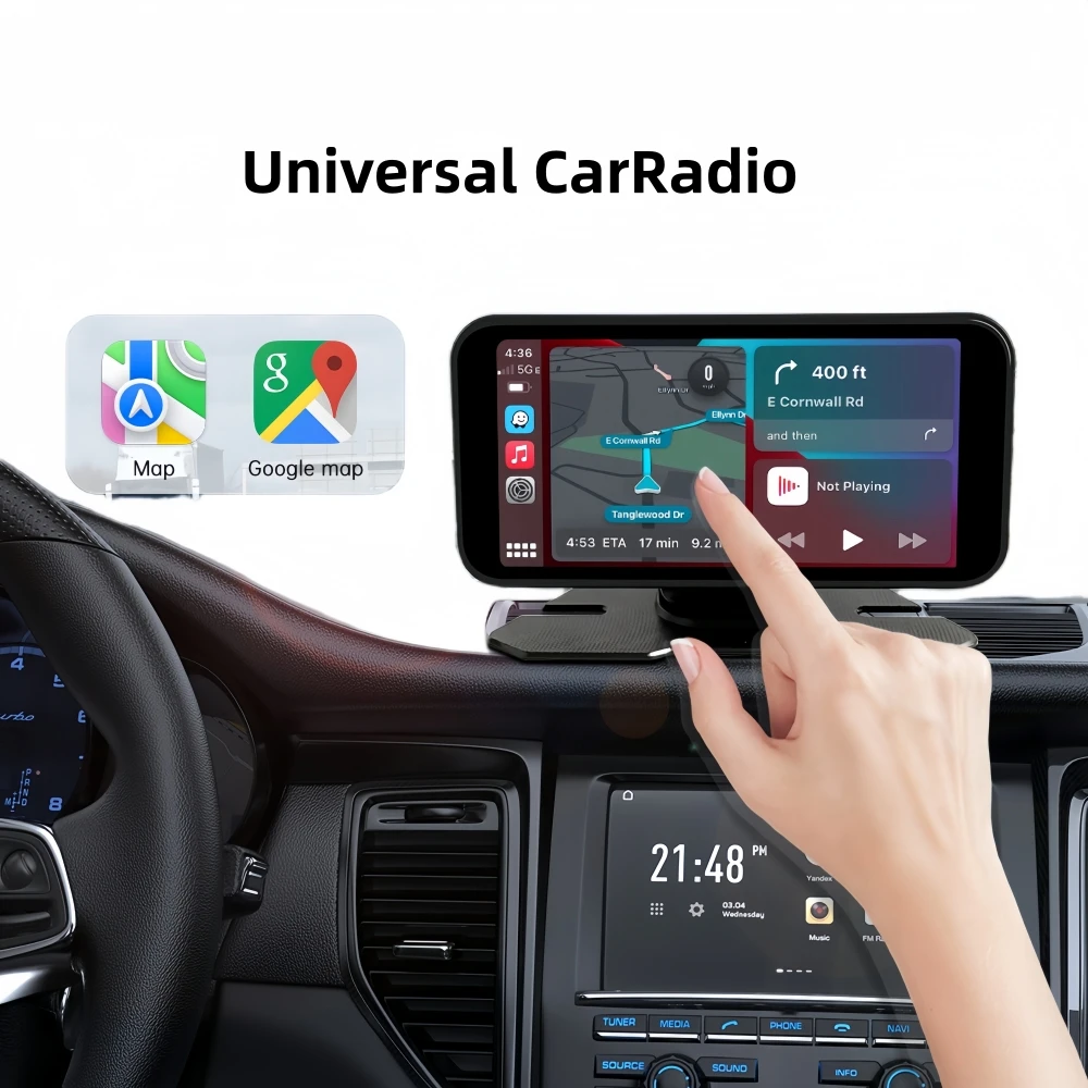 MOCENDO 6 Inch Touch Screen Universal Car Radio Multimedia Navigation Wireless CarPlay Android Auto Bluetooth Music Player
