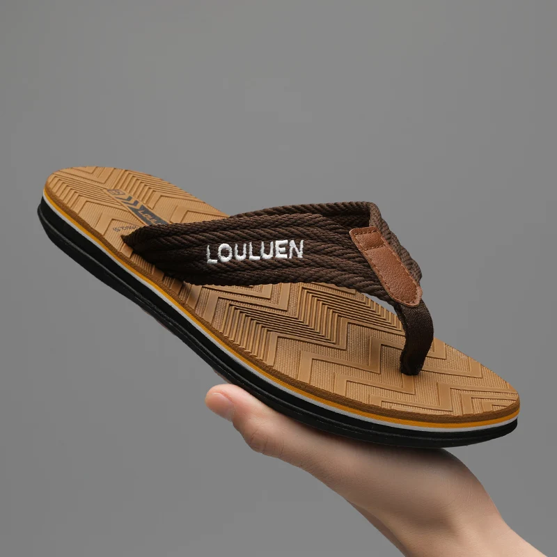 Men's Flip Flops Anti-Slip Slippers Casual Rubber Sole Comfortable Slides Suitable for Indoor and Outdoor Activities Men's Shoes