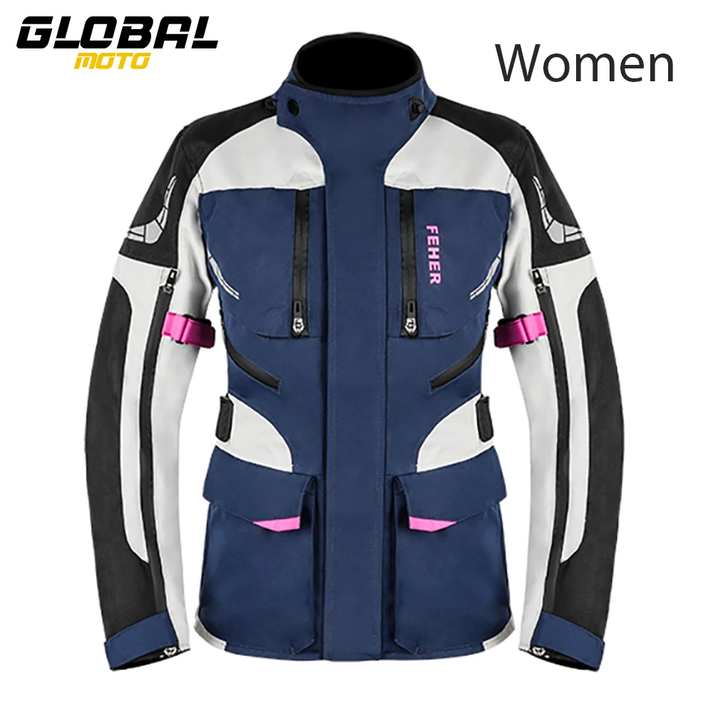 

Women Motorcycle Rally Suit Waterproof Cold-proof Moto Riding Protective Jacket Wear Resistant Anti Drop Motocross Jacket