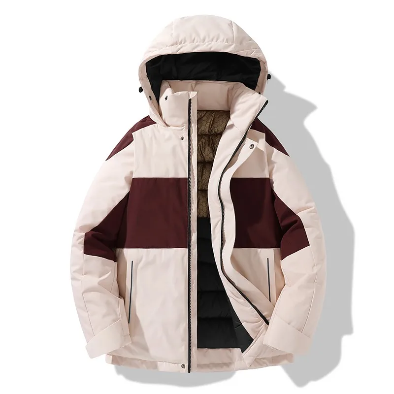 

Модные мужские повседневные лоскутные парки с капюшоном, мужское теплое мужское пальто, стеганая куртка, мужские зимние парки, толстая куртка, пальто