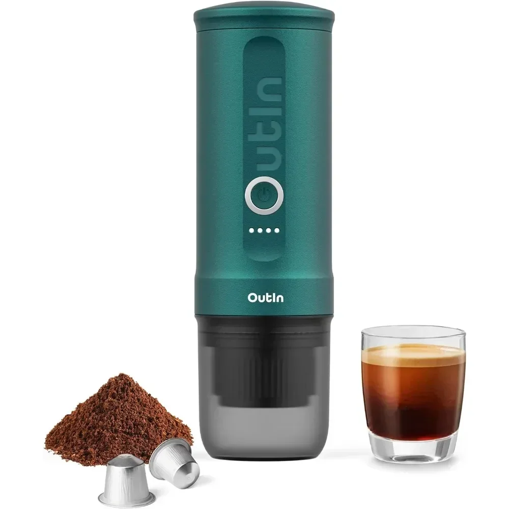 Nano Portable Electric Espresso Machine, Self-Heating, USB-C & Car Charger, 20 Bar Mini Coffee Maker, With Ground Coffee