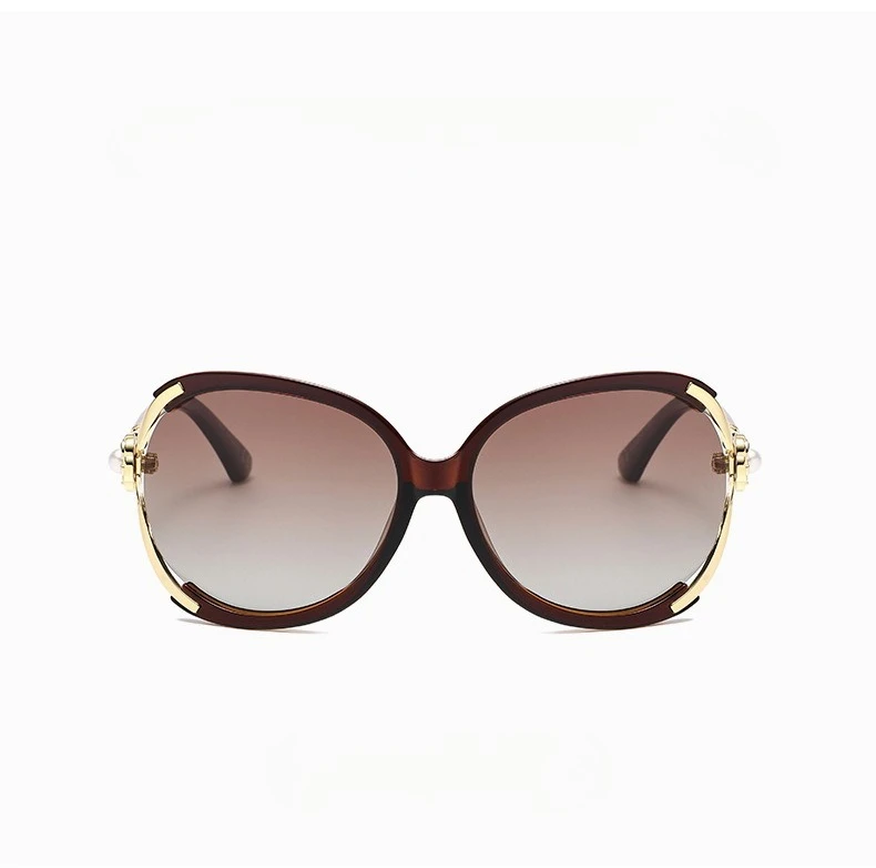 Personalisierte Sonnenbrille mit großem Rahmen, modische Damen-Sonnenbrille mit Perlendekoration, UV-beständige Brille – Detail 15