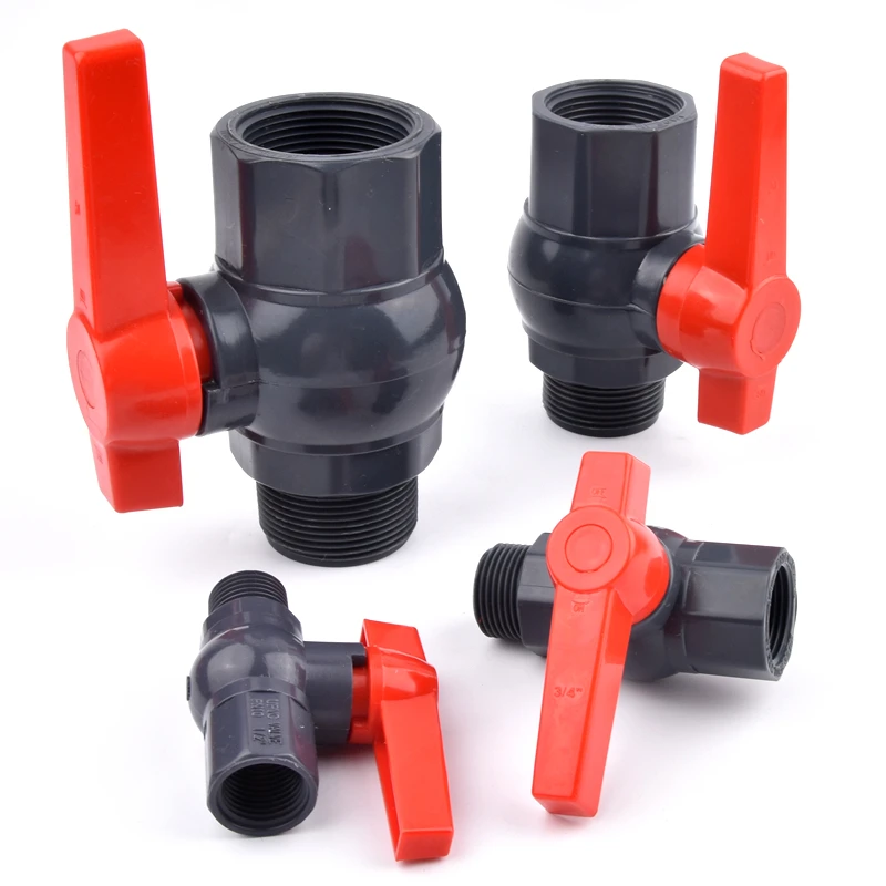 Dark Gray Female Male Thread Ball Valve 1/2 Inch~2 Inch Garden Irrigation Water Control Valve Aquarium Fish Tank Pipe Ball Valve