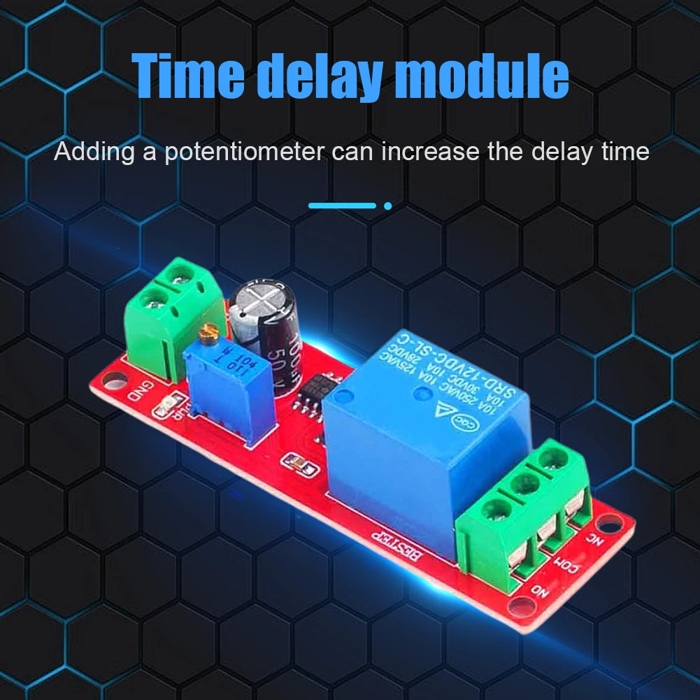 NE555 Delay Switch Board Monostable Switch Timer Delay Relay Shield Module DC 12V 0 To 10 Second Onboard Equipment