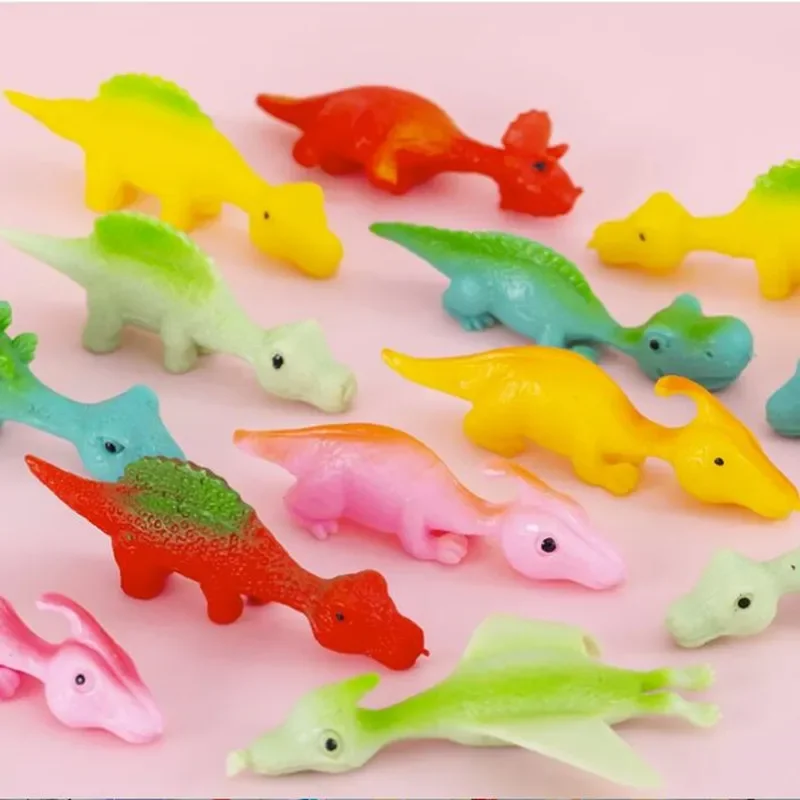 10-30PC Colorful Finger Catapult Dinosaur Animal Finger Shooter Kids Birthday Favor Giveaway Christmas Carnival Party Gift