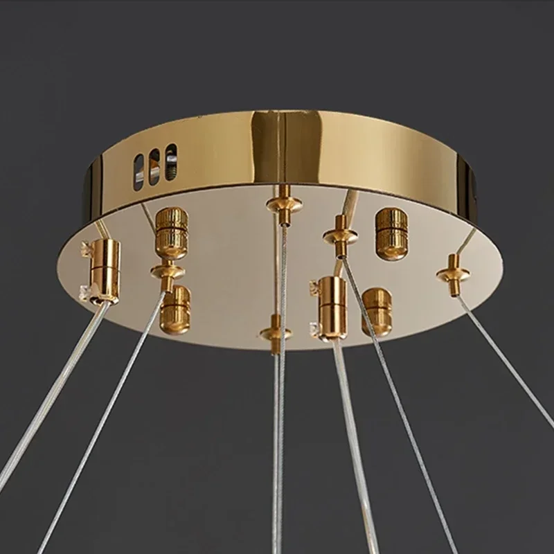 LED Long Pendant Lamp For Living Room Bedroom Kitchen Round Enamel Light Crystal Chandelier In Oriental Style Home Furniture