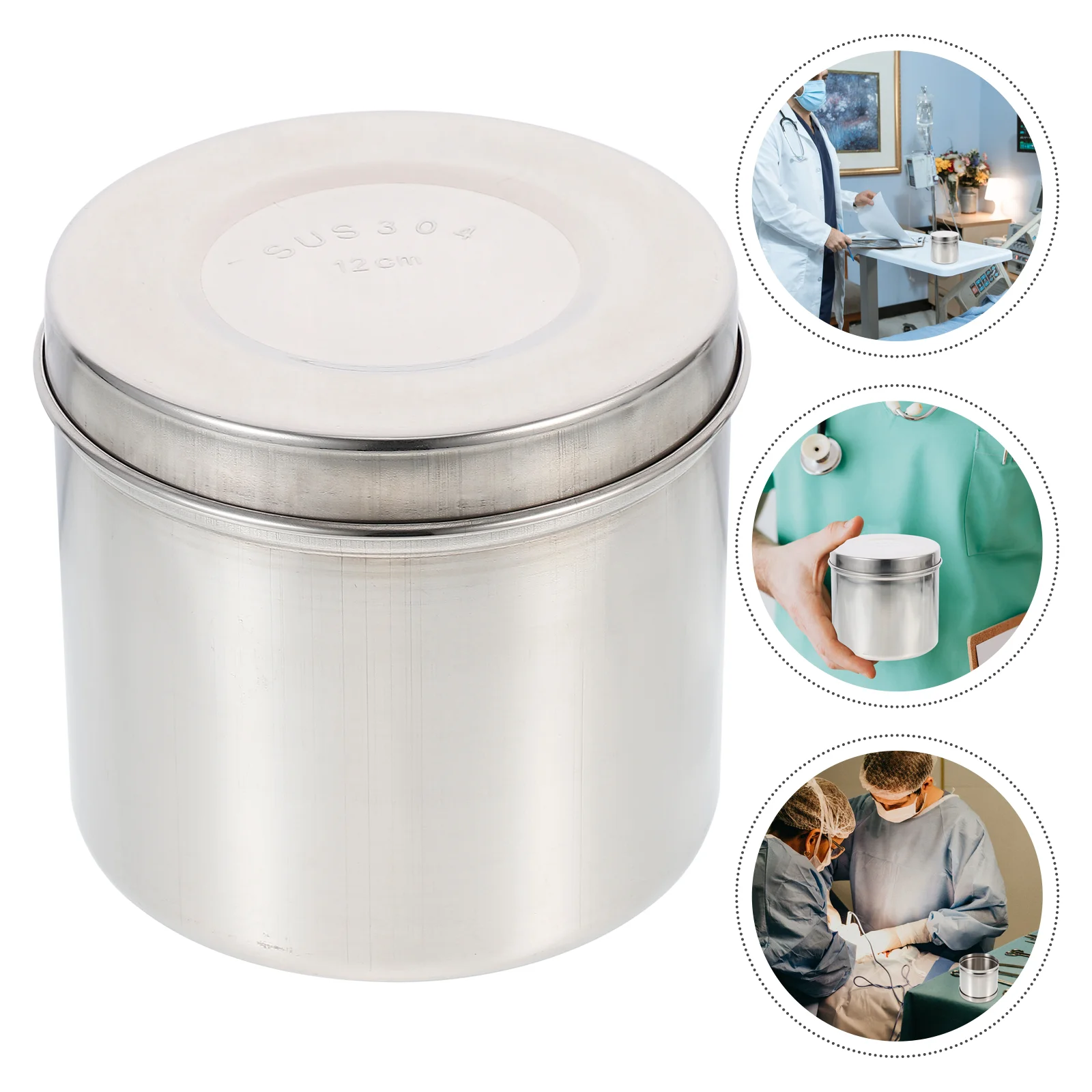 Ointment Jar Dressing Storage Lid Holds Stainless Steel Unguent Detergent Dispenser Gauze Cotton Balls Tube