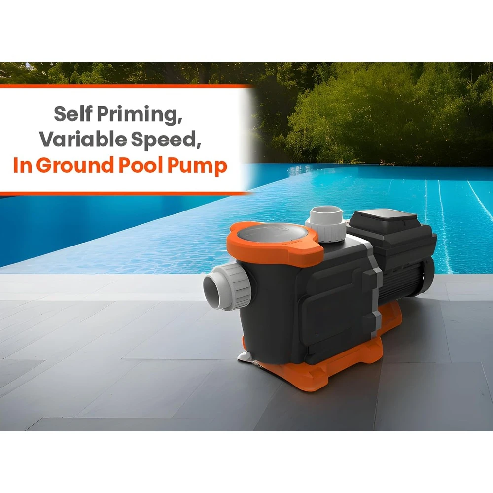 Variable Speed Pool Pump Inground with Filter Basket and Easy Programmable Touch Pad Interface, 3 HP, Water Pump