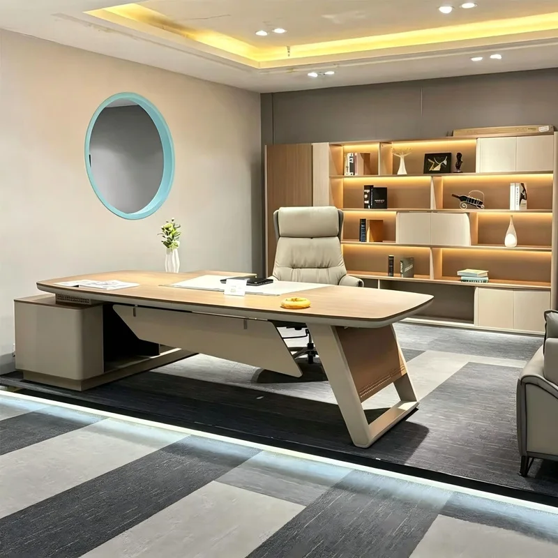 CEO desk Slanted-Leg Executive Desk, Simple Modern Design, Suitable Managers, Executives, And CEOs; Office Furniture For The Bos