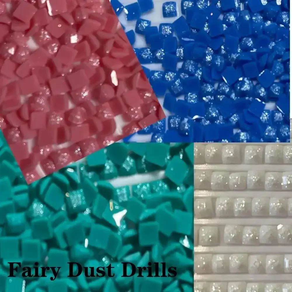 2024 New Fairy Dust Square Drill Embroidery Color Rhinestone Diamond Painting Mosaic Stones Resin Electroplating Gift Making