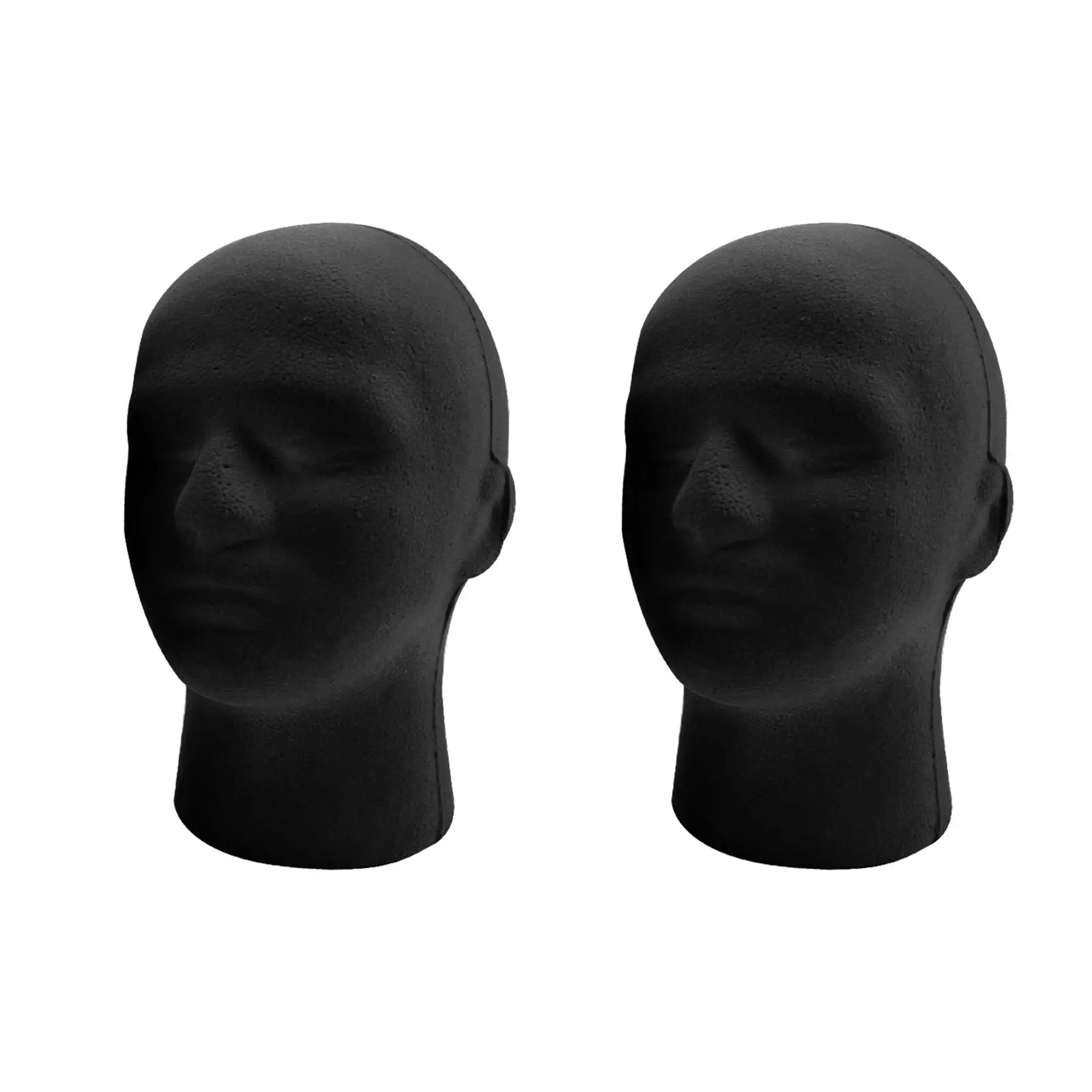 Male Mannequin Head,Male Stand Model, Round Base Foam Man's Head Display Stand, Stand Model