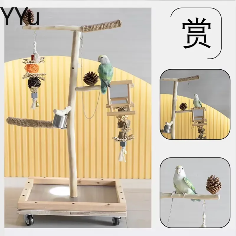 for Large Parrot Stand Tree Branch Bird Perch Floor to Ceiling Training Log Xuanfeng Paradise Natural Wood Cage Furniture