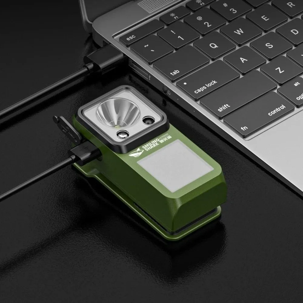 Mini LED Magnetic Clamp Flashlight Clip-on Rechargeable Work Emergenc Lamp Ultra-long-lasting Water Camping Hiking Light Work