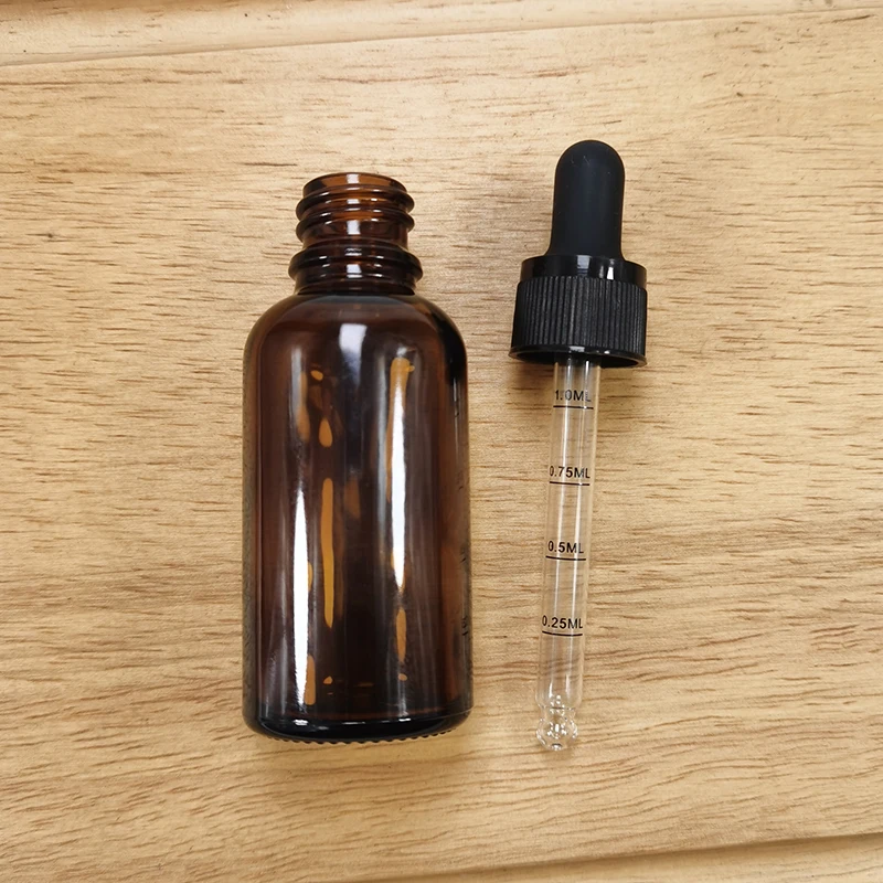Dropper Bottles With Measure Pipet 5ml-100ml Reagent Eye Drop Amber Glass Aromatherapy Liquid Scale Jar Refillable Bottles
