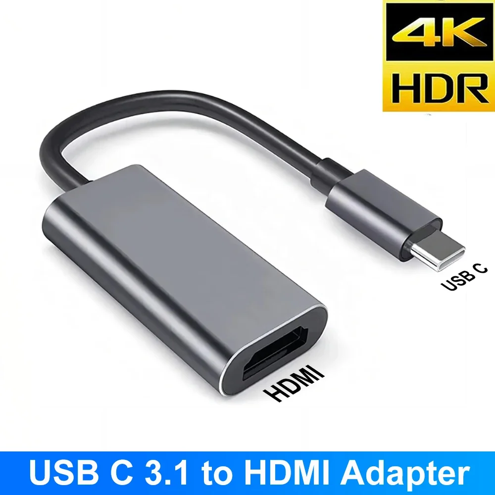 USB C to HDMI-compatible-Compatible Adapter Cable Type C 4K USB HDTV Converter Cable For Projector MacBook Pro Laptop Tablet Hua