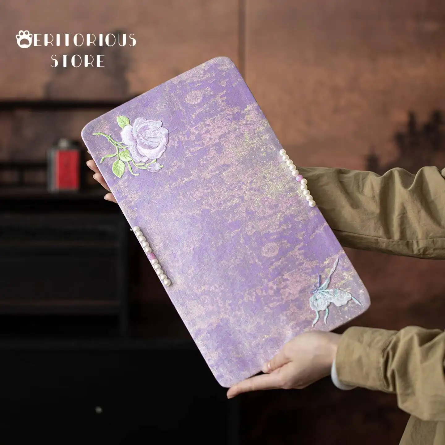 Brocade Chinese Purple Tea Mat Handmade Fabric Tablecloth Coasters Tea Table Heat-Resistant Cloth Mat Ceremony Coaster Placemat