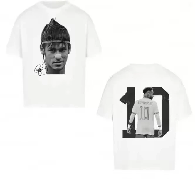 

Football Star Print pure Cotton Short-sleeved T-shirt for Men Women Clothing Fashion Casual Tee Autumn and winter innerwear