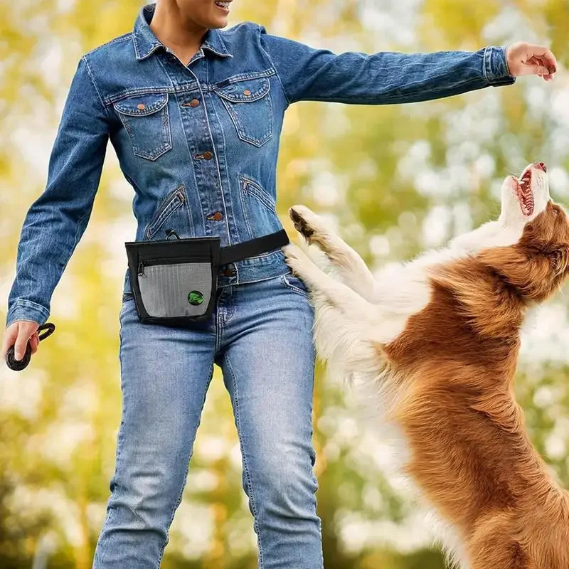 Treat Pouches for Pet Training Magnetic Closure Dog Training Treat Pouch Puppies Goodie Treat Pouch with Waist Belt for Behavior