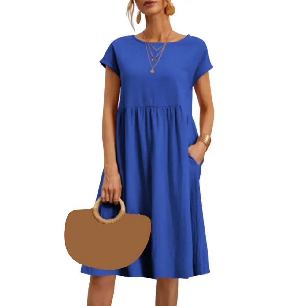 

Cotton Elegant Women's Dress for Women 2024 Summer Sexy A-Line Short Sleeve Boho Midi Dresses Woman Robe Femme Mini Dress Ladies